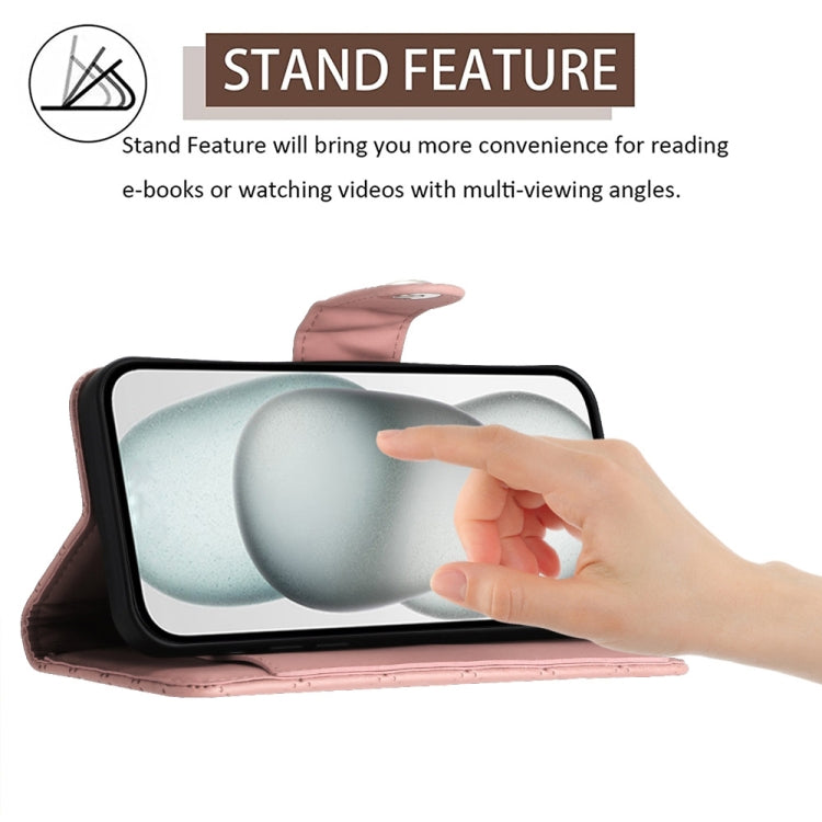 For Ulefone Note 14 Rhombic Texture Flip Leather Phone Case with Lanyard(Coral Pink) by buy2fix