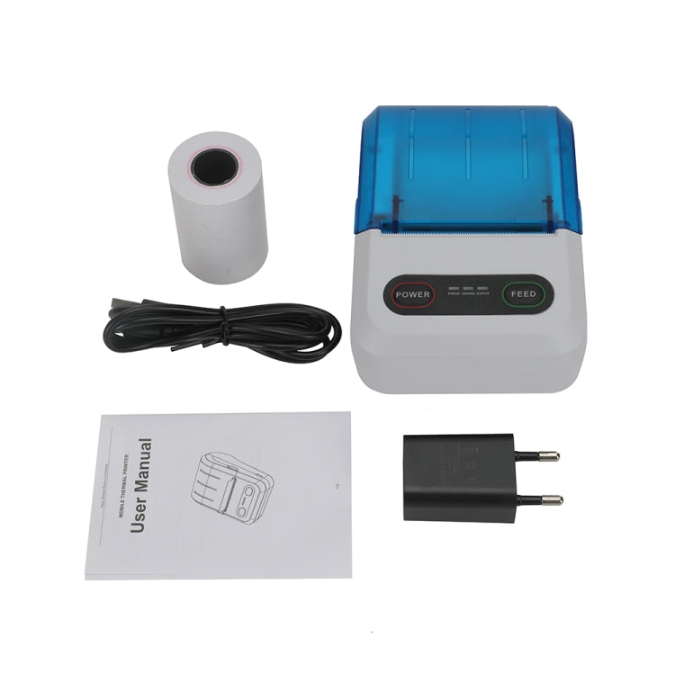 BT-583 58mm USB-C/Type-C + Bluetooth Portable Thermal Printer, Specification:EU Plug(Blue White) by buy2fix