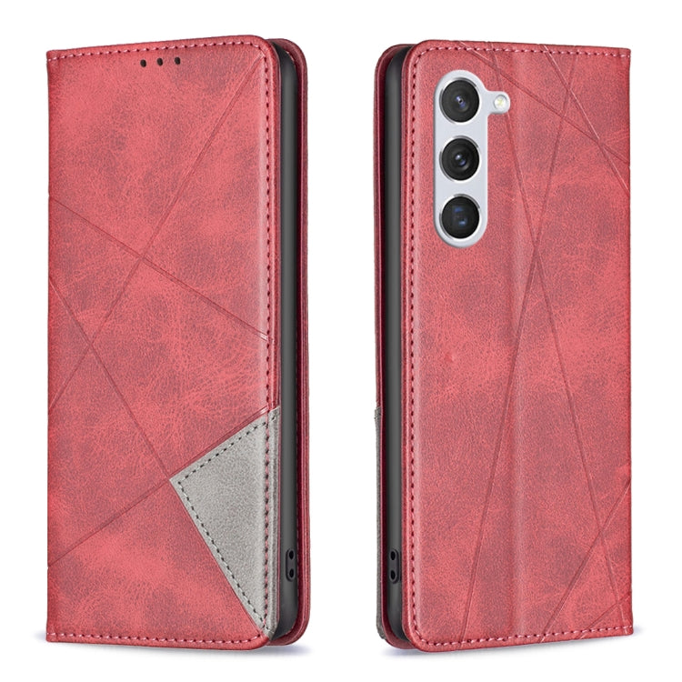For Samsung Galaxy S25 5G Rhombus Texture Magnetic Leather Phone Case(Red) by buy2fix