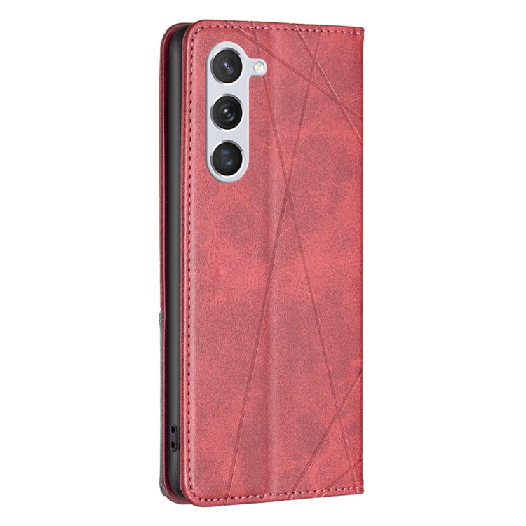 For Samsung Galaxy S25 5G Rhombus Texture Magnetic Leather Phone Case(Red) by buy2fix