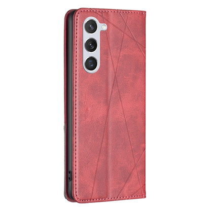 For Samsung Galaxy S25 5G Rhombus Texture Magnetic Leather Phone Case(Red) by buy2fix