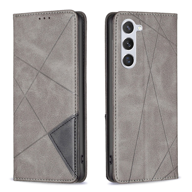 For Samsung Galaxy S25 5G Rhombus Texture Magnetic Leather Phone Case(Grey) by buy2fix
