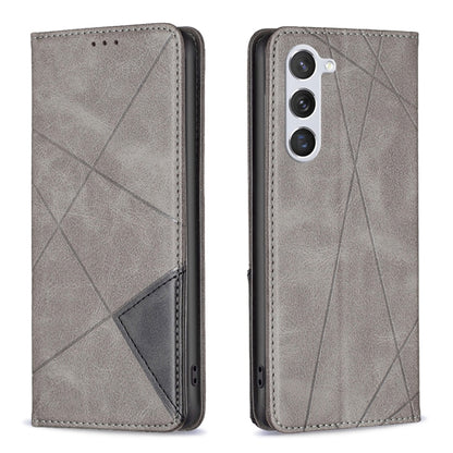 For Samsung Galaxy S25 5G Rhombus Texture Magnetic Leather Phone Case(Grey) by buy2fix