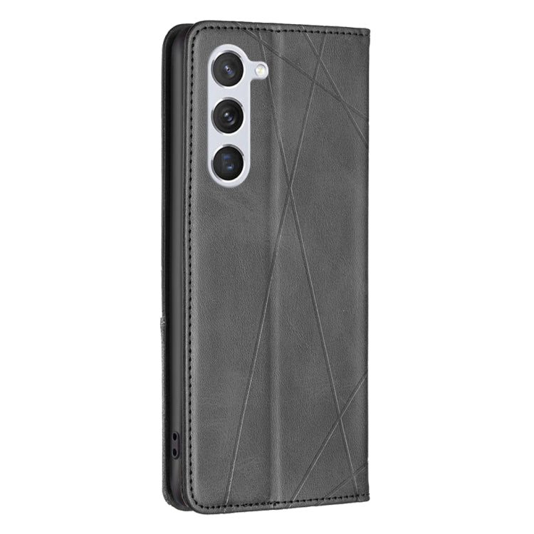 For Samsung Galaxy S25 5G Rhombus Texture Magnetic Leather Phone Case(Black) by buy2fix