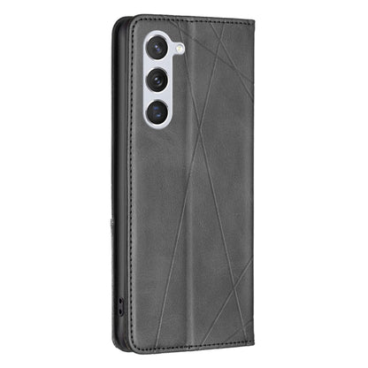 For Samsung Galaxy S25 5G Rhombus Texture Magnetic Leather Phone Case(Black) by buy2fix
