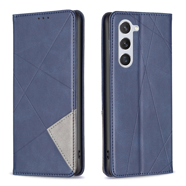 For Samsung Galaxy S25 5G Rhombus Texture Magnetic Leather Phone Case(Blue) by buy2fix