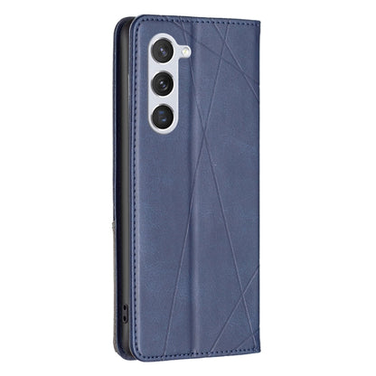For Samsung Galaxy S25 5G Rhombus Texture Magnetic Leather Phone Case(Blue) by buy2fix