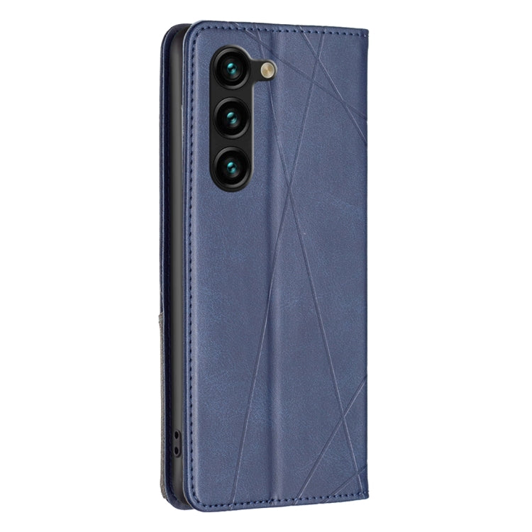 For Samsung Galaxy S25+ 5G Rhombus Texture Magnetic Leather Phone Case(Blue) by buy2fix