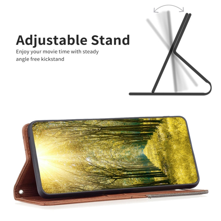 For Samsung Galaxy S25 Ultra 5G Rhombus Texture Magnetic Leather Phone Case(Brown) by buy2fix