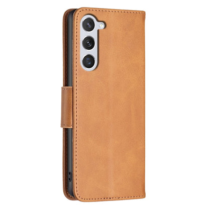 For Samsung Galaxy S25 5G Lambskin Texture Pure Color Flip Leather Phone Case(Yellow) by buy2fix