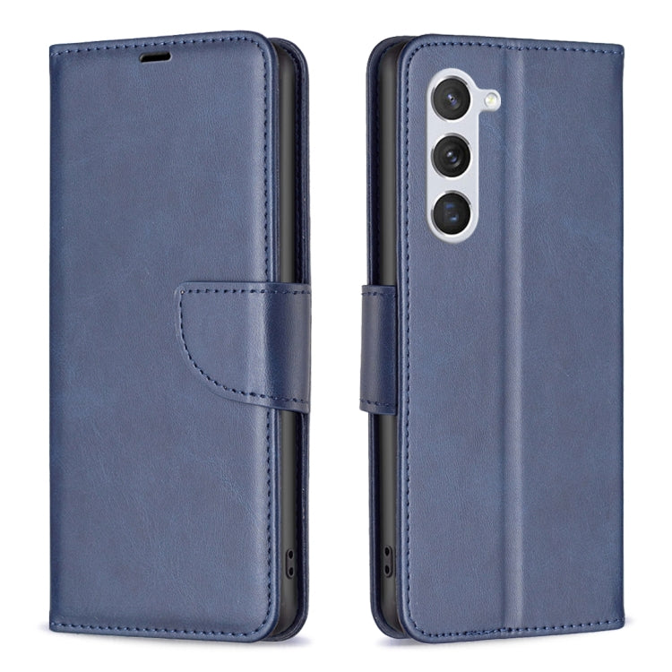 For Samsung Galaxy S25 5G Lambskin Texture Pure Color Flip Leather Phone Case(Blue) by buy2fix