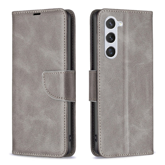 For Samsung Galaxy S25 5G Lambskin Texture Pure Color Flip Leather Phone Case(Grey) by buy2fix