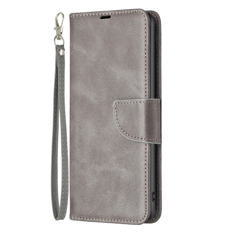 For Samsung Galaxy S25 5G Lambskin Texture Pure Color Flip Leather Phone Case(Grey) by buy2fix