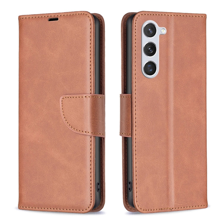 For Samsung Galaxy S25 5G Lambskin Texture Pure Color Flip Leather Phone Case(Brown) by buy2fix