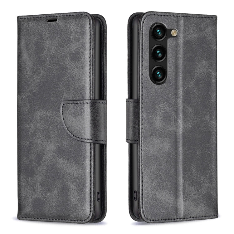 For Samsung Galaxy S25+ 5G Lambskin Texture Pure Color Flip Leather Phone Case(Black) by buy2fix