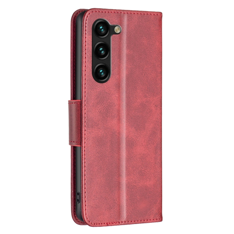 For Samsung Galaxy S25+ 5G Lambskin Texture Pure Color Flip Leather Phone Case(Red) by buy2fix