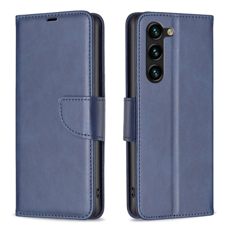 For Samsung Galaxy S25+ 5G Lambskin Texture Pure Color Flip Leather Phone Case(Blue) by buy2fix