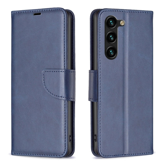 For Samsung Galaxy S25+ 5G Lambskin Texture Pure Color Flip Leather Phone Case(Blue) by buy2fix