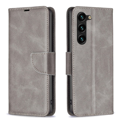 For Samsung Galaxy S25+ 5G Lambskin Texture Pure Color Flip Leather Phone Case(Grey) by buy2fix