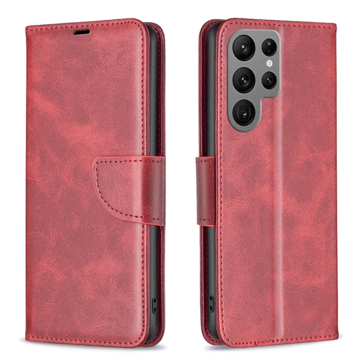 For Samsung Galaxy S25 Ultra 5G Lambskin Texture Pure Color Flip Leather Phone Case(Red) by buy2fix