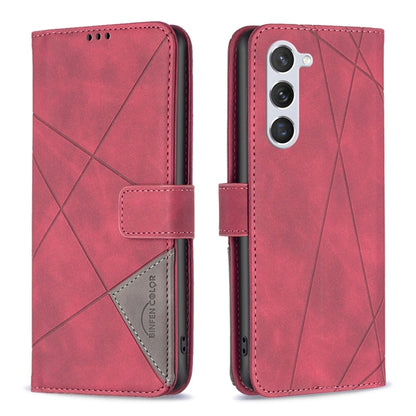 For Samsung Galaxy S25 5G Magnetic Buckle Rhombus Texture Leather Phone Case(Red) by buy2fix