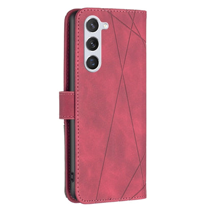 For Samsung Galaxy S25 5G Magnetic Buckle Rhombus Texture Leather Phone Case(Red) by buy2fix