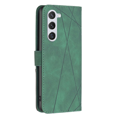 For Samsung Galaxy S25 5G Magnetic Buckle Rhombus Texture Leather Phone Case(Green) by buy2fix