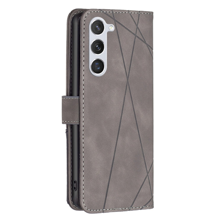 For Samsung Galaxy S25 5G Magnetic Buckle Rhombus Texture Leather Phone Case(Grey) by buy2fix