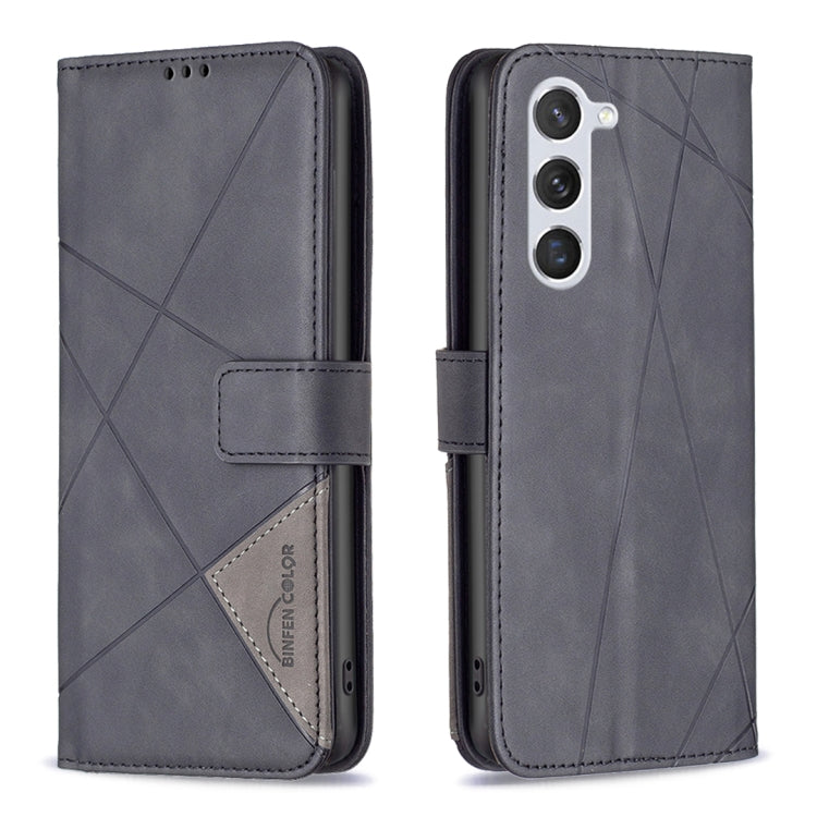 For Samsung Galaxy S25 5G Magnetic Buckle Rhombus Texture Leather Phone Case(Black) by buy2fix