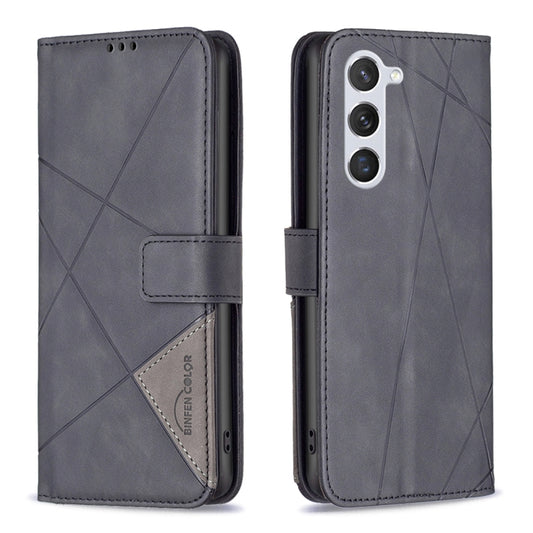 For Samsung Galaxy S25 5G Magnetic Buckle Rhombus Texture Leather Phone Case(Black) by buy2fix