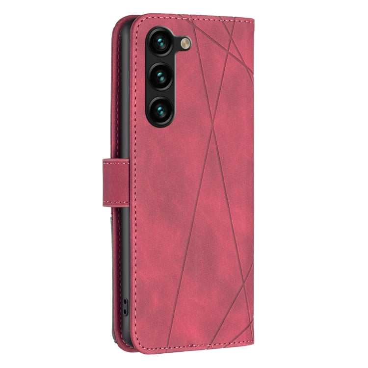 For Samsung Galaxy S25+ 5G Magnetic Buckle Rhombus Texture Leather Phone Case(Red) by buy2fix