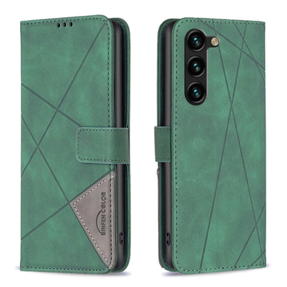 For Samsung Galaxy S25+ 5G Magnetic Buckle Rhombus Texture Leather Phone Case(Green) by buy2fix