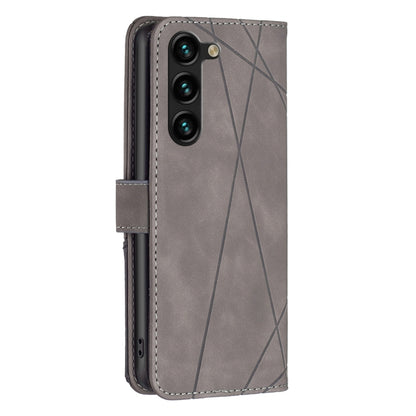 For Samsung Galaxy S25+ 5G Magnetic Buckle Rhombus Texture Leather Phone Case(Grey) by buy2fix