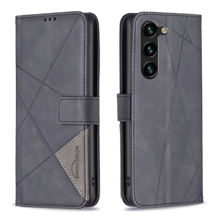 For Samsung Galaxy S25+ 5G Magnetic Buckle Rhombus Texture Leather Phone Case(Black) by buy2fix