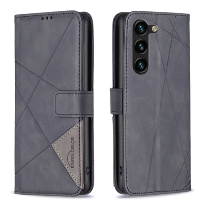For Samsung Galaxy S25+ 5G Magnetic Buckle Rhombus Texture Leather Phone Case(Black) by buy2fix