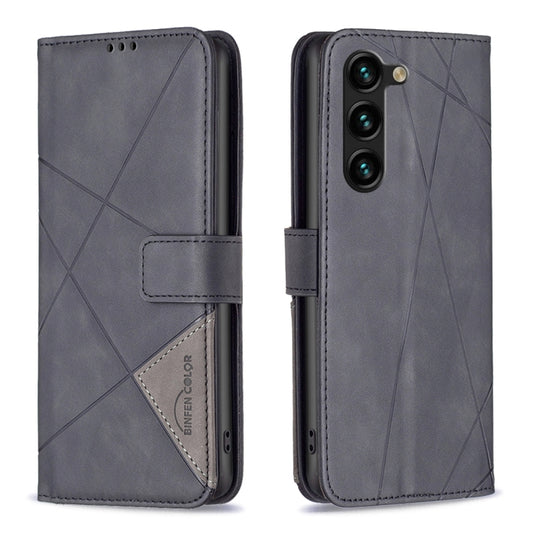 For Samsung Galaxy S25+ 5G Magnetic Buckle Rhombus Texture Leather Phone Case(Black) by buy2fix