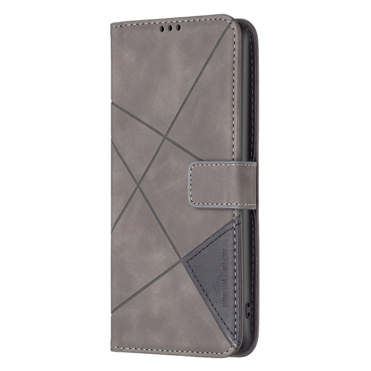 For Samsung Galaxy S25 Ultra 5G Magnetic Buckle Rhombus Texture Leather Phone Case(Grey) by buy2fix