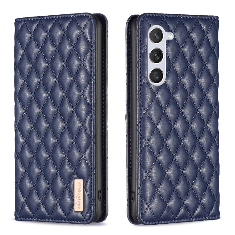 For Samsung Galaxy S25 5G Diamond Lattice Magnetic Leather Flip Phone Case(Blue) by buy2fix
