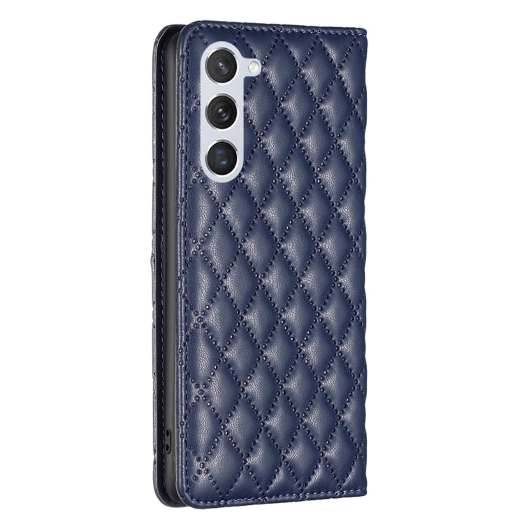 For Samsung Galaxy S25 5G Diamond Lattice Magnetic Leather Flip Phone Case(Blue) by buy2fix