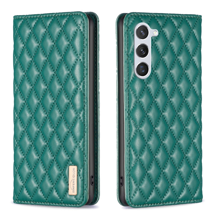 For Samsung Galaxy S25 5G Diamond Lattice Magnetic Leather Flip Phone Case(Green) by buy2fix