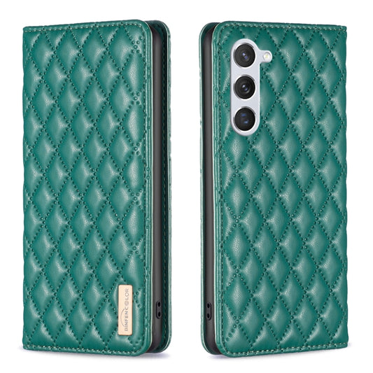 For Samsung Galaxy S25 5G Diamond Lattice Magnetic Leather Flip Phone Case(Green) by buy2fix