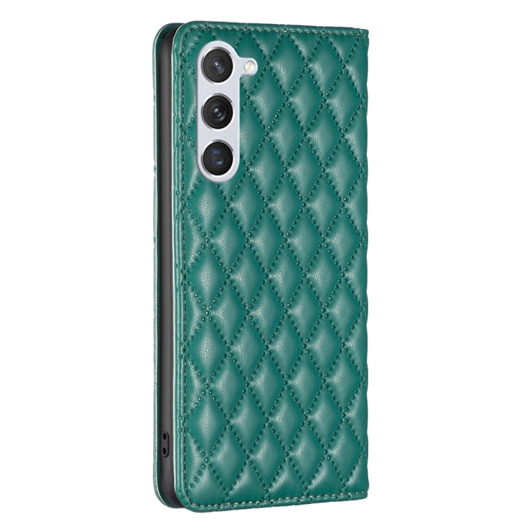 For Samsung Galaxy S25 5G Diamond Lattice Magnetic Leather Flip Phone Case(Green) by buy2fix