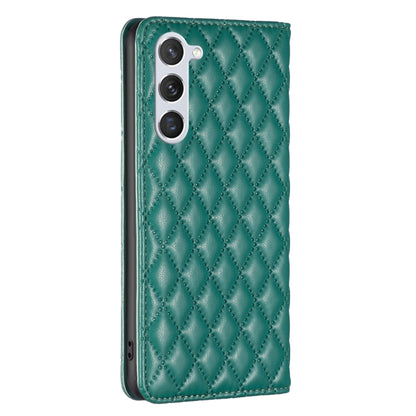 For Samsung Galaxy S25 5G Diamond Lattice Magnetic Leather Flip Phone Case(Green) by buy2fix