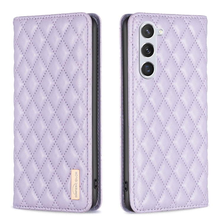 For Samsung Galaxy S25 5G Diamond Lattice Magnetic Leather Flip Phone Case(Purple) by buy2fix