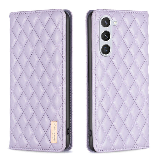 For Samsung Galaxy S25 5G Diamond Lattice Magnetic Leather Flip Phone Case(Purple) by buy2fix