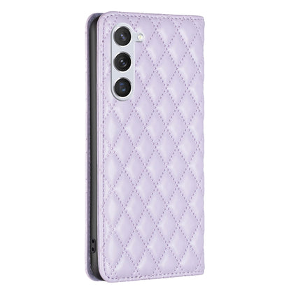 For Samsung Galaxy S25 5G Diamond Lattice Magnetic Leather Flip Phone Case(Purple) by buy2fix