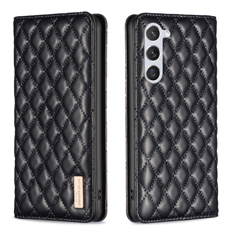 For Samsung Galaxy S25 5G Diamond Lattice Magnetic Leather Flip Phone Case(Black) by buy2fix