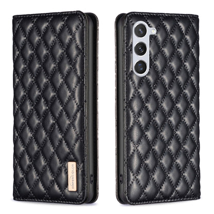 For Samsung Galaxy S25 5G Diamond Lattice Magnetic Leather Flip Phone Case(Black) by buy2fix