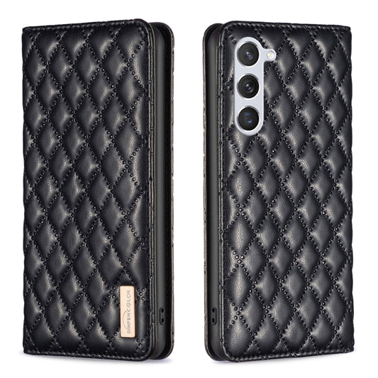 For Samsung Galaxy S25 5G Diamond Lattice Magnetic Leather Flip Phone Case(Black) by buy2fix