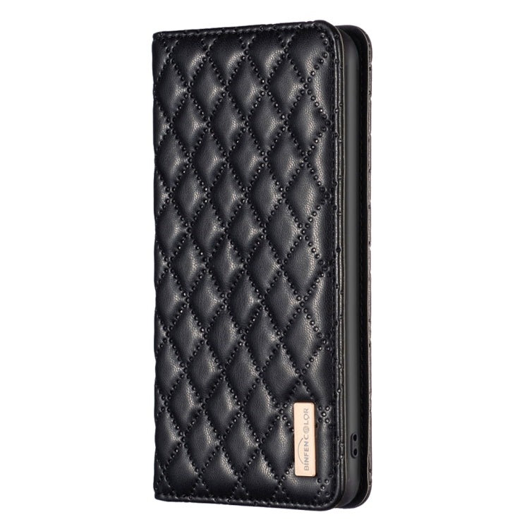 For Samsung Galaxy S25 5G Diamond Lattice Magnetic Leather Flip Phone Case(Black) by buy2fix